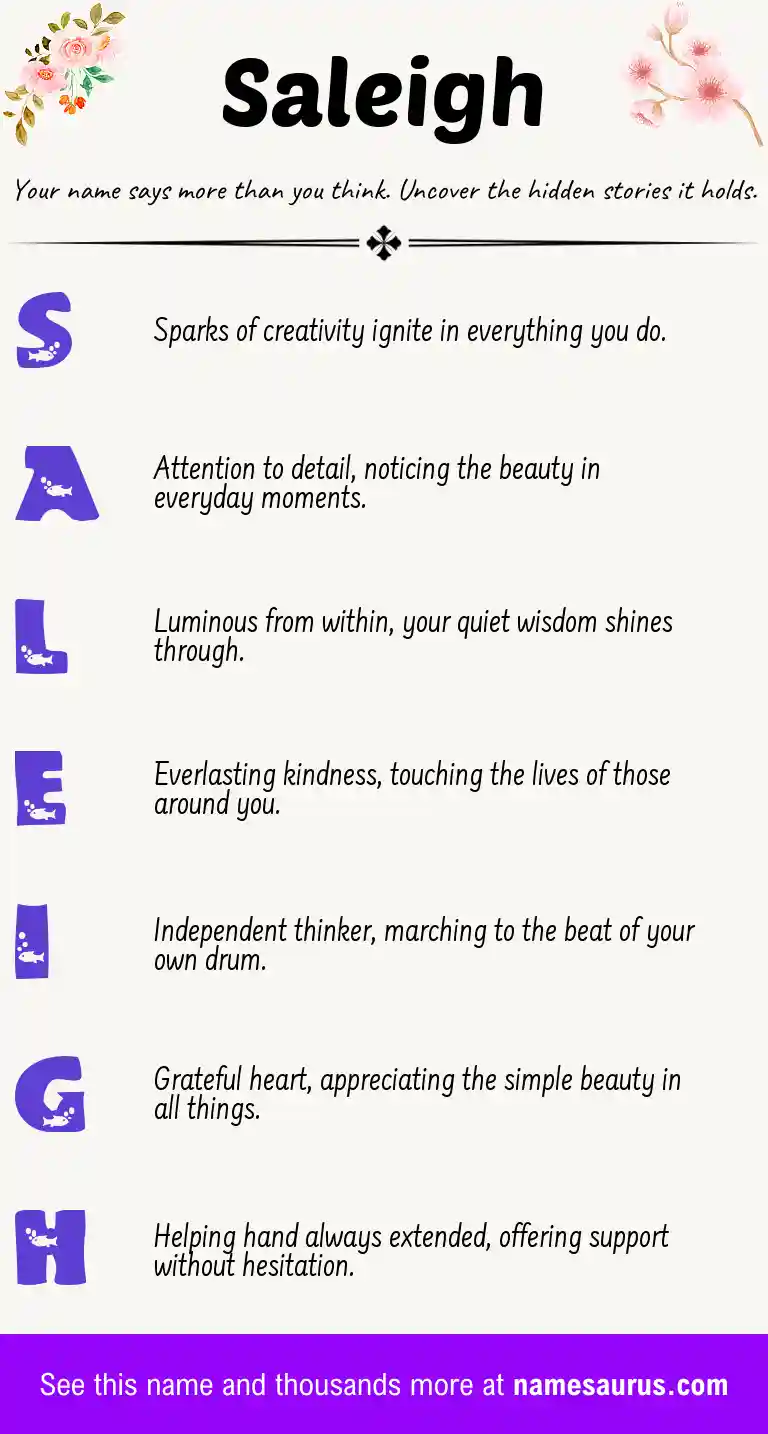 Acrostic poem about Saleigh.