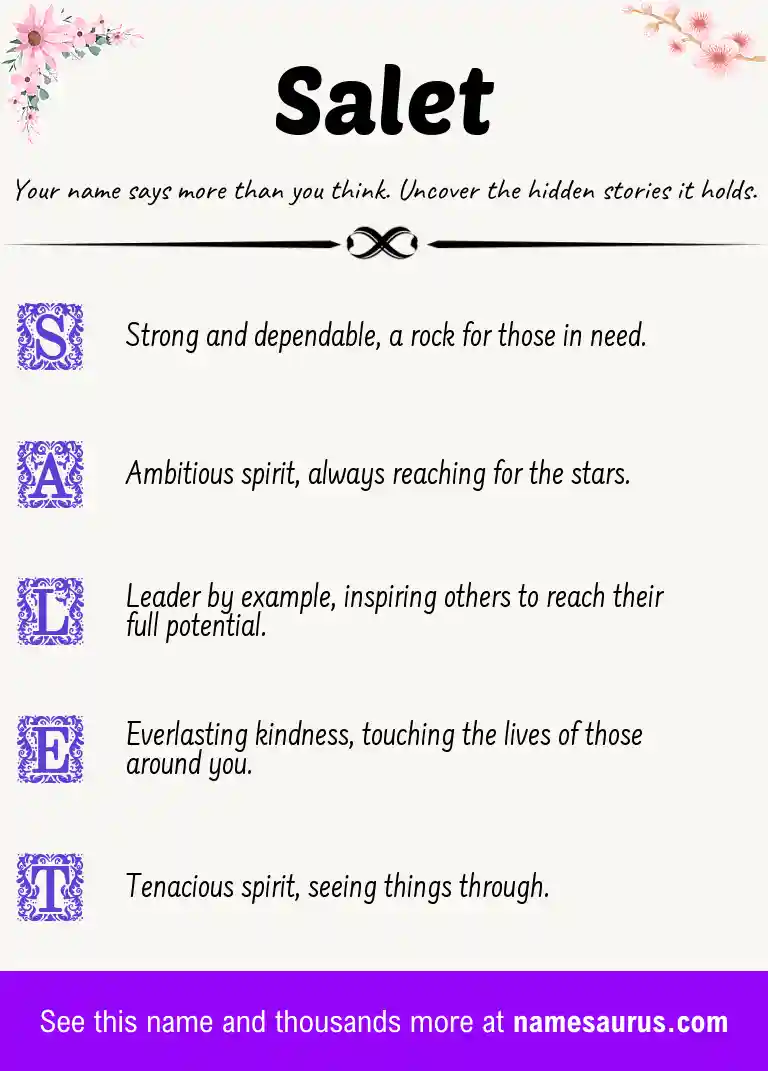 Acrostic poem about Salet.