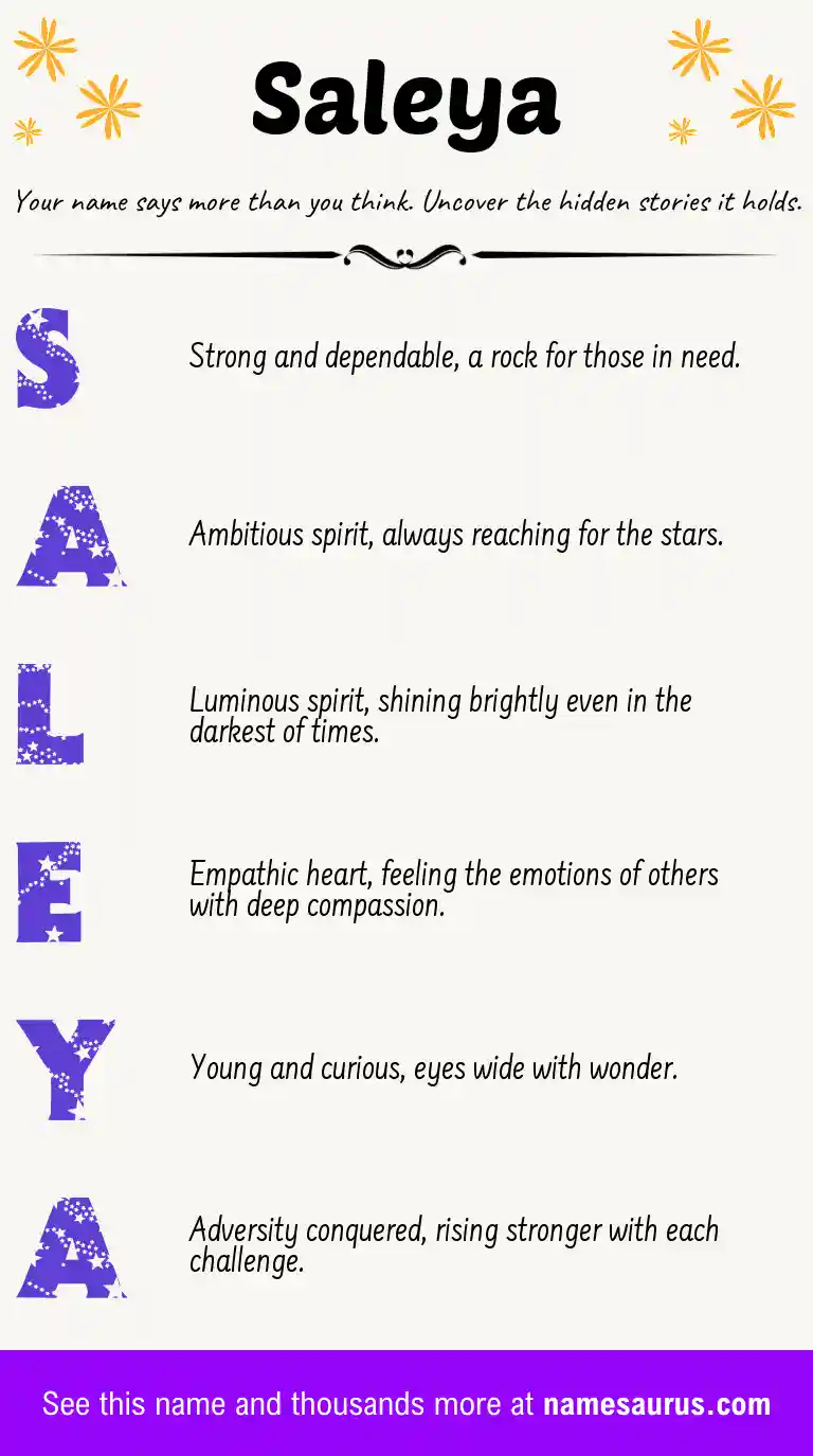 Acrostic poem about Saleya.