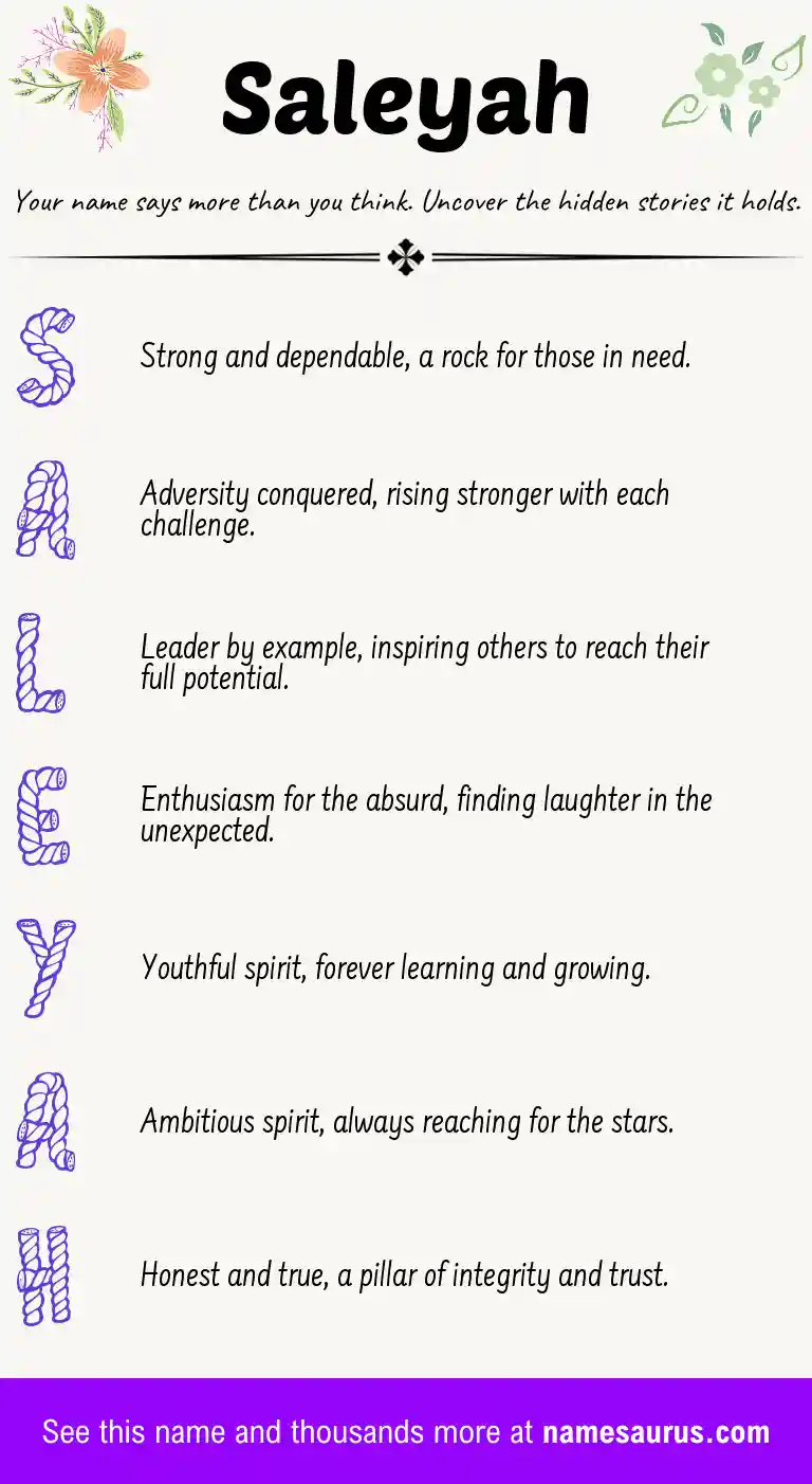 Acrostic poem about Saleyah.