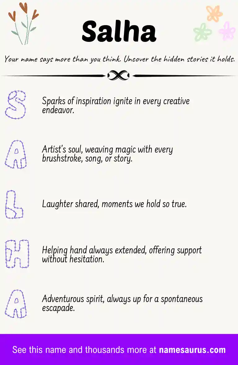 Acrostic poem about Salha.