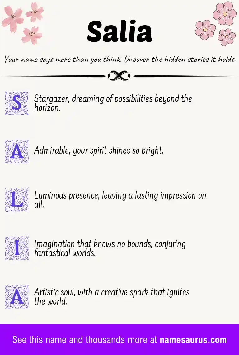 Acrostic poem about Salia.