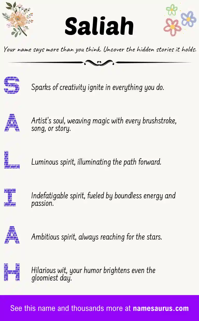 Acrostic poem about Saliah.