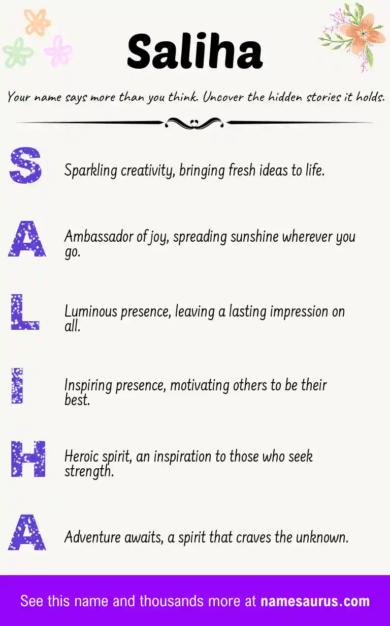 Acrostic poem about Saliha.