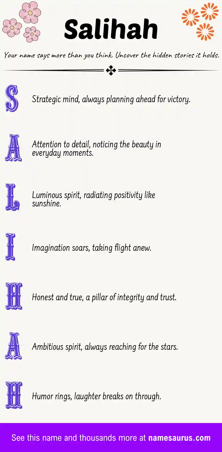 Acrostic poem about Salihah.