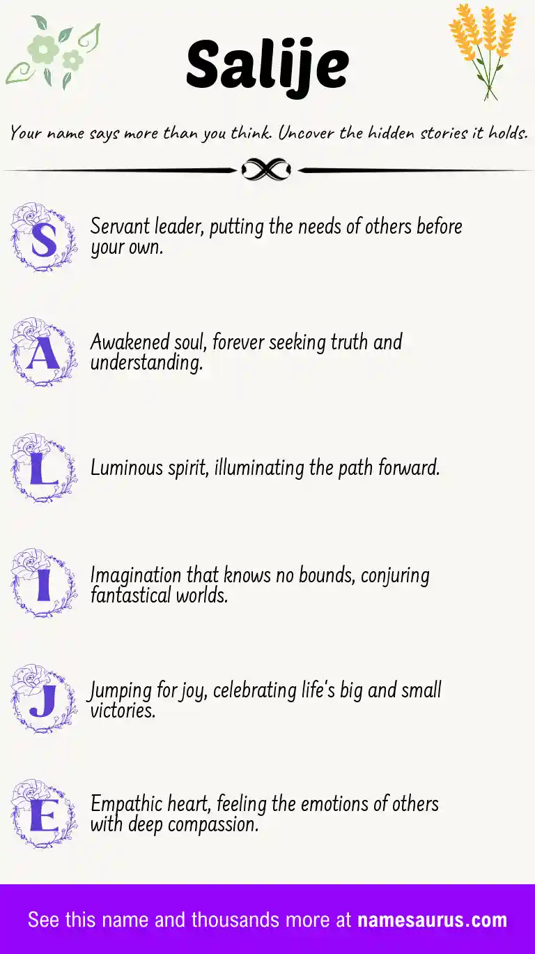 Acrostic poem about Salije.
