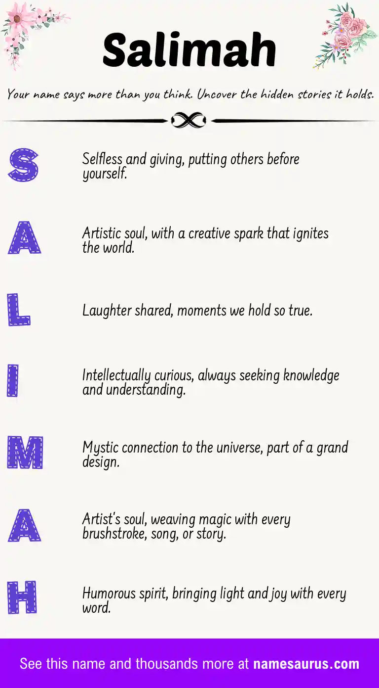 Acrostic poem about Salimah.