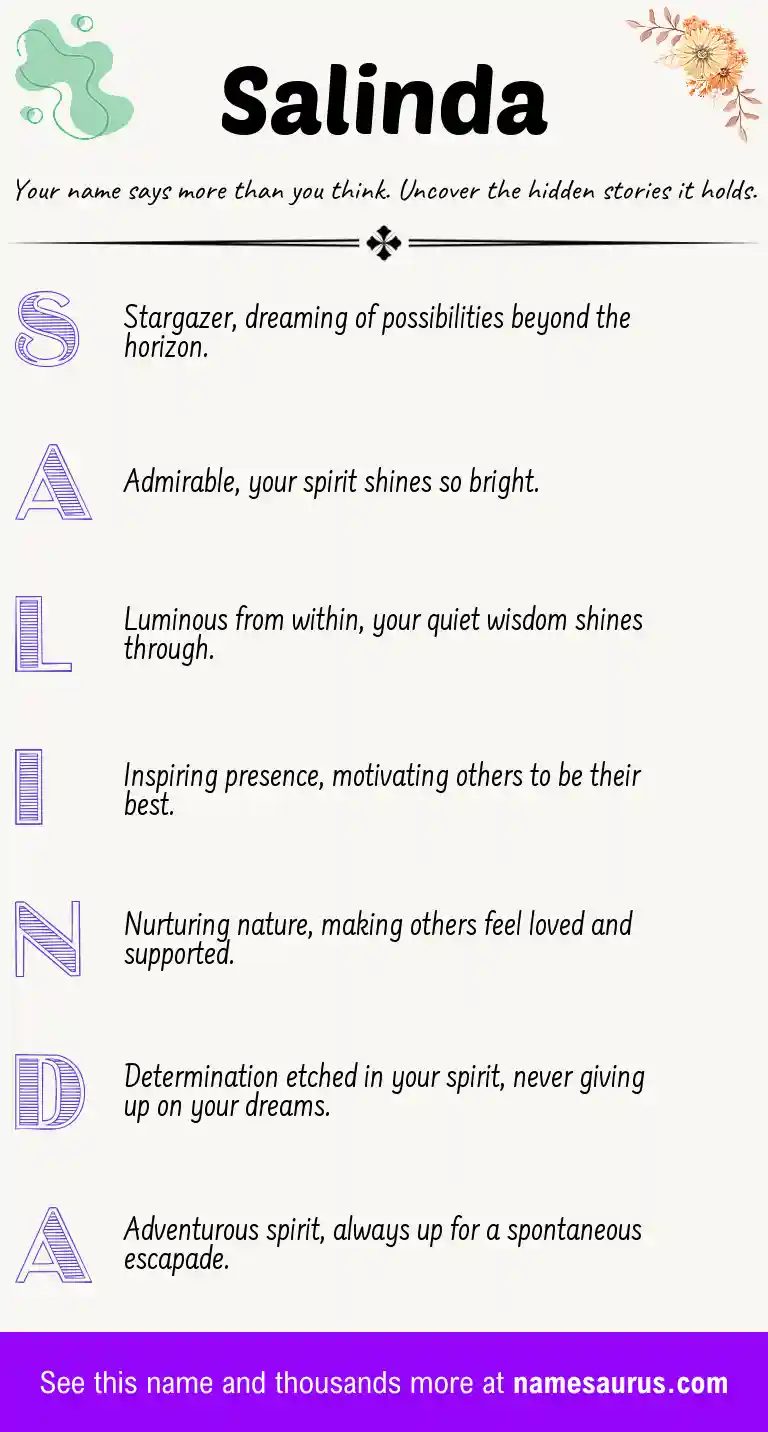 Acrostic poem about Salinda.