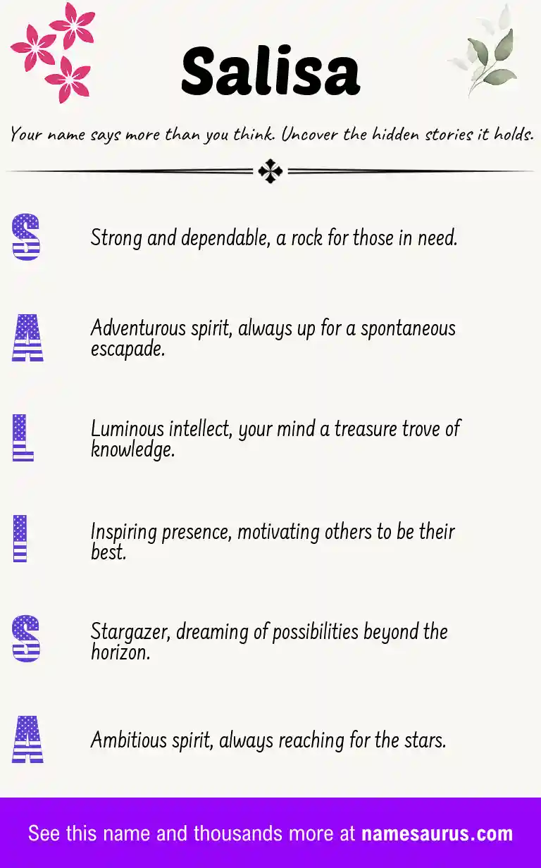 Acrostic poem about Salisa.