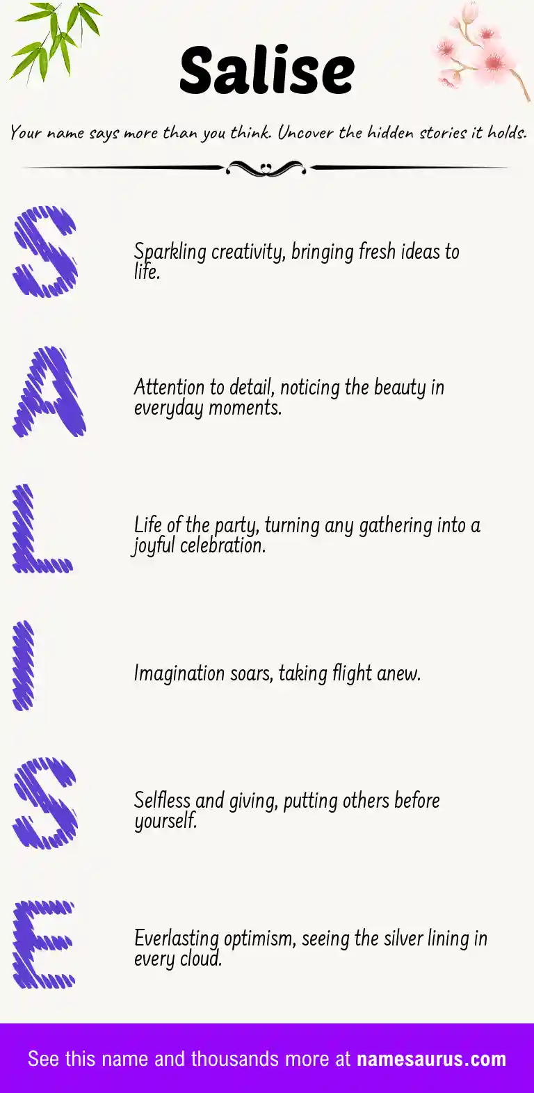Acrostic poem about Salise.