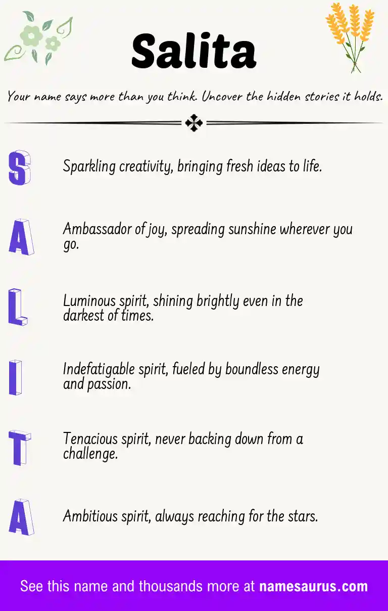 Acrostic poem about Salita.