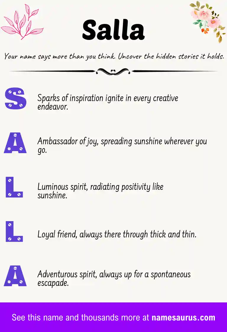 Acrostic poem about Salla.