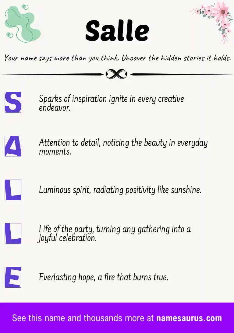 Acrostic poem about Salle.