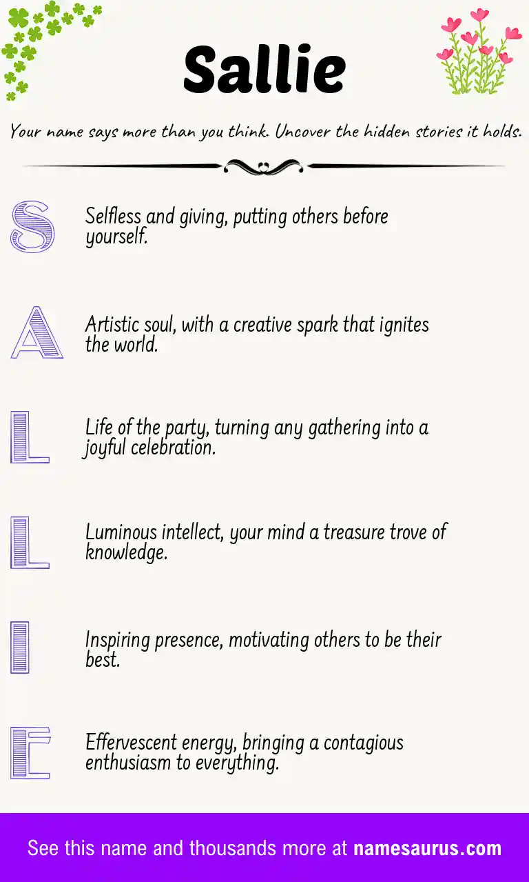 Acrostic poem about Sallie.