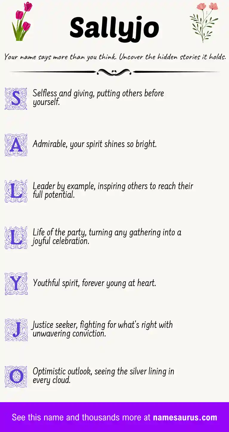 Acrostic poem about Sallyjo.