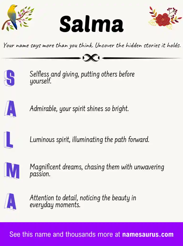 Acrostic poem about Salma.