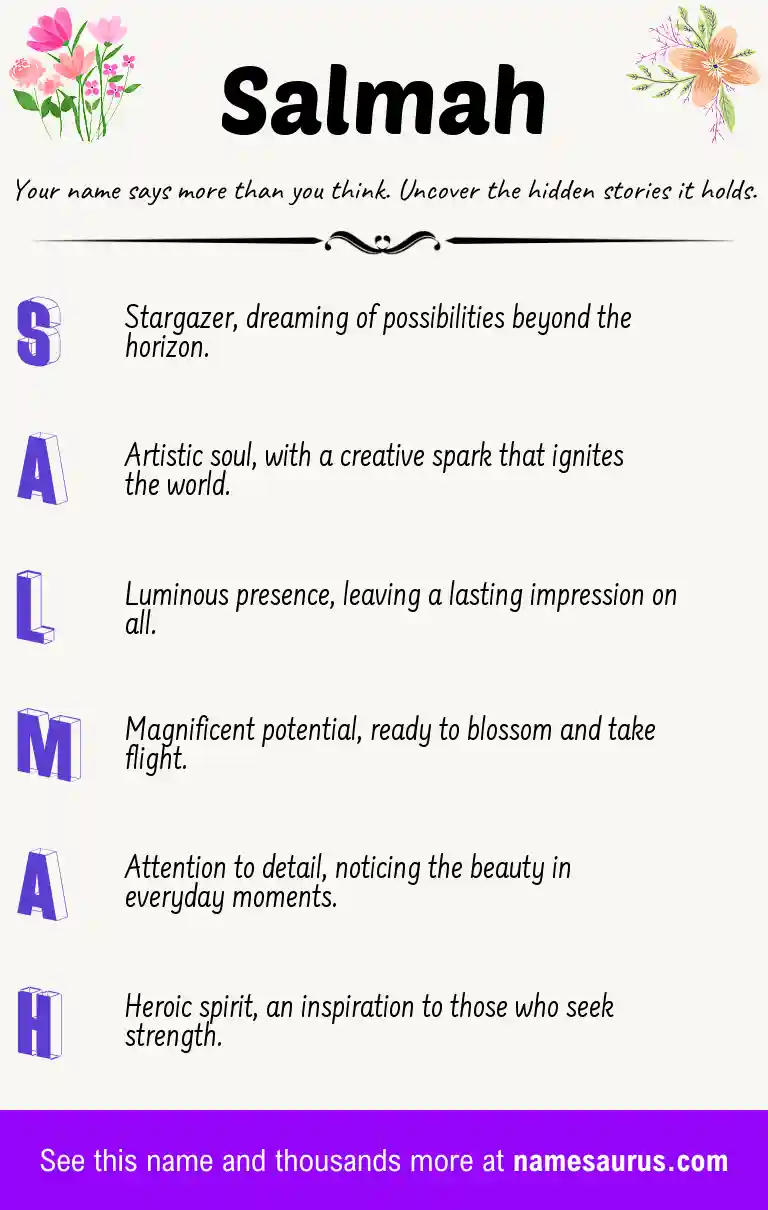 Acrostic poem about Salmah.