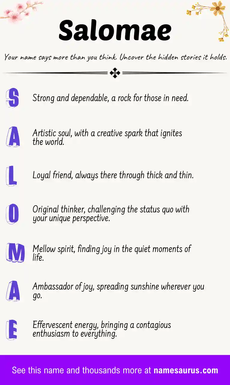 Acrostic poem about Salomae.