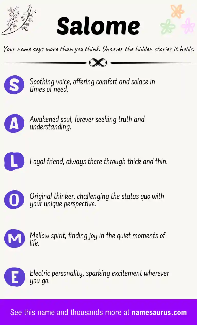 Acrostic poem about Salome.
