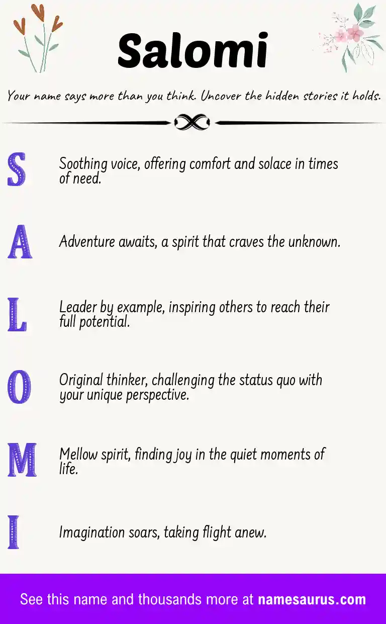 Acrostic poem about Salomi.
