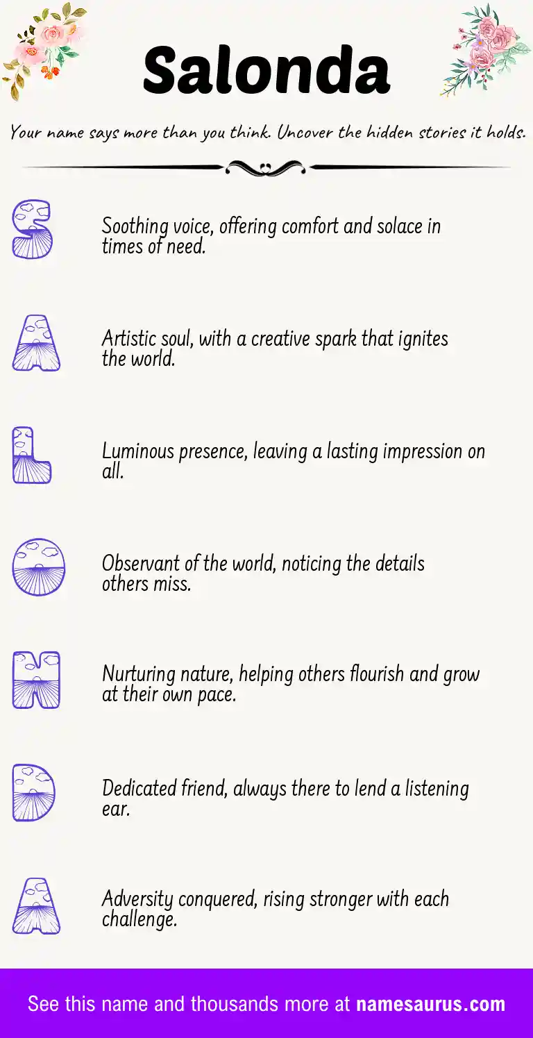 Acrostic poem about Salonda.