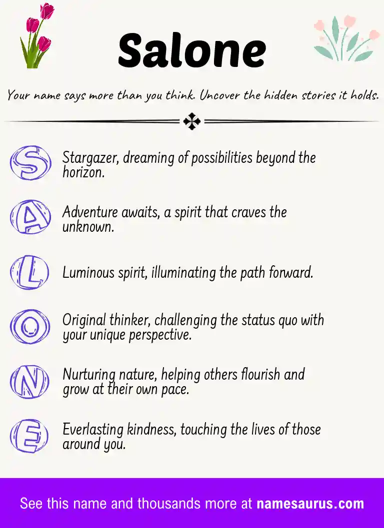 Acrostic poem about Salone.