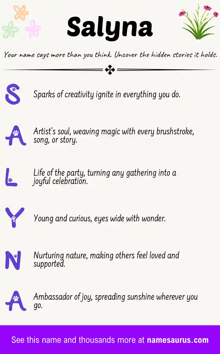 Acrostic poem about Salyna.