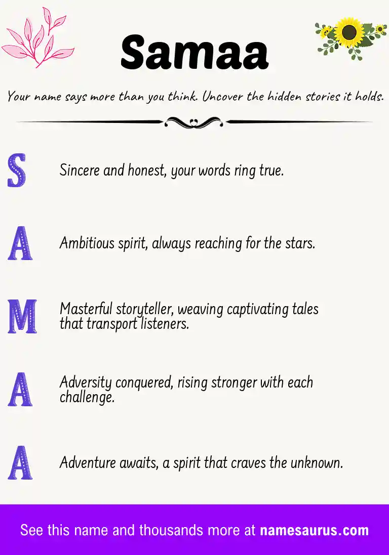 Acrostic poem about Samaa.