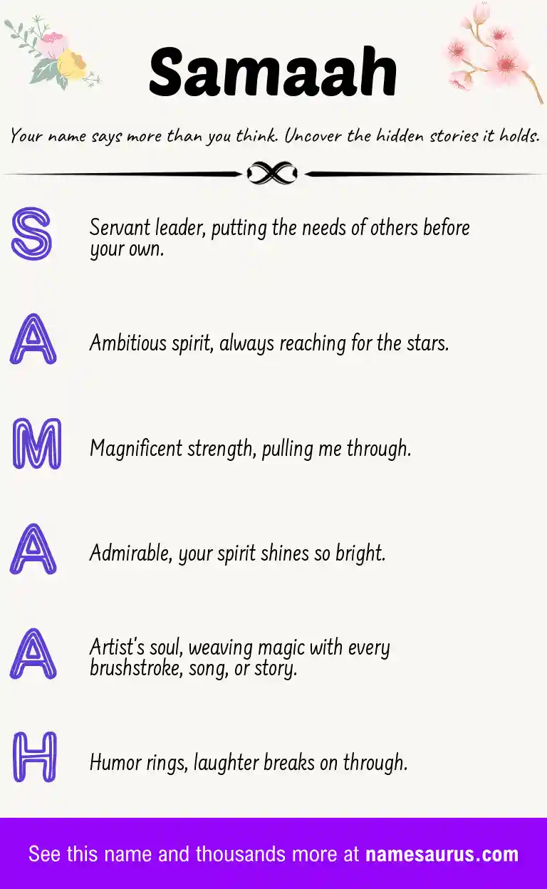 Acrostic poem about Samaah.