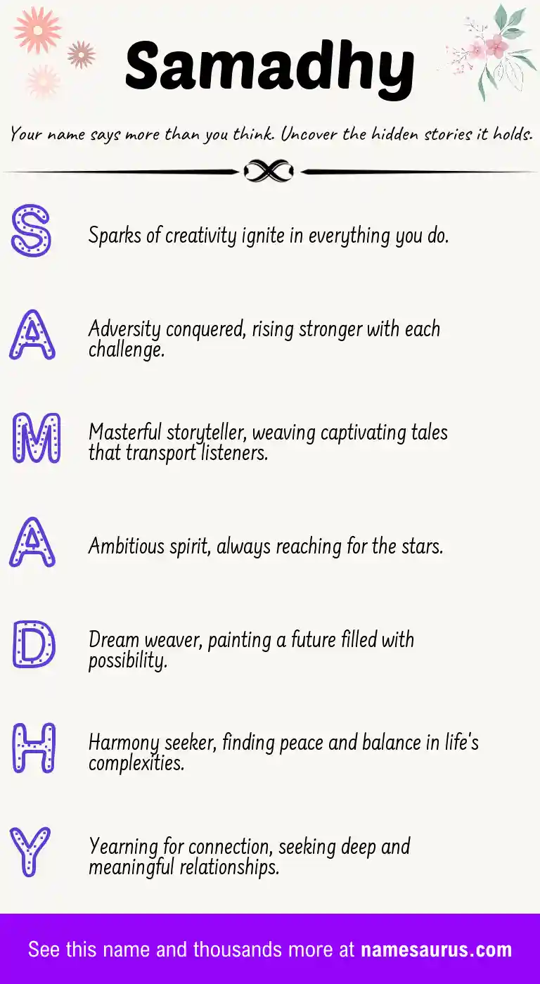 Acrostic poem about Samadhy.