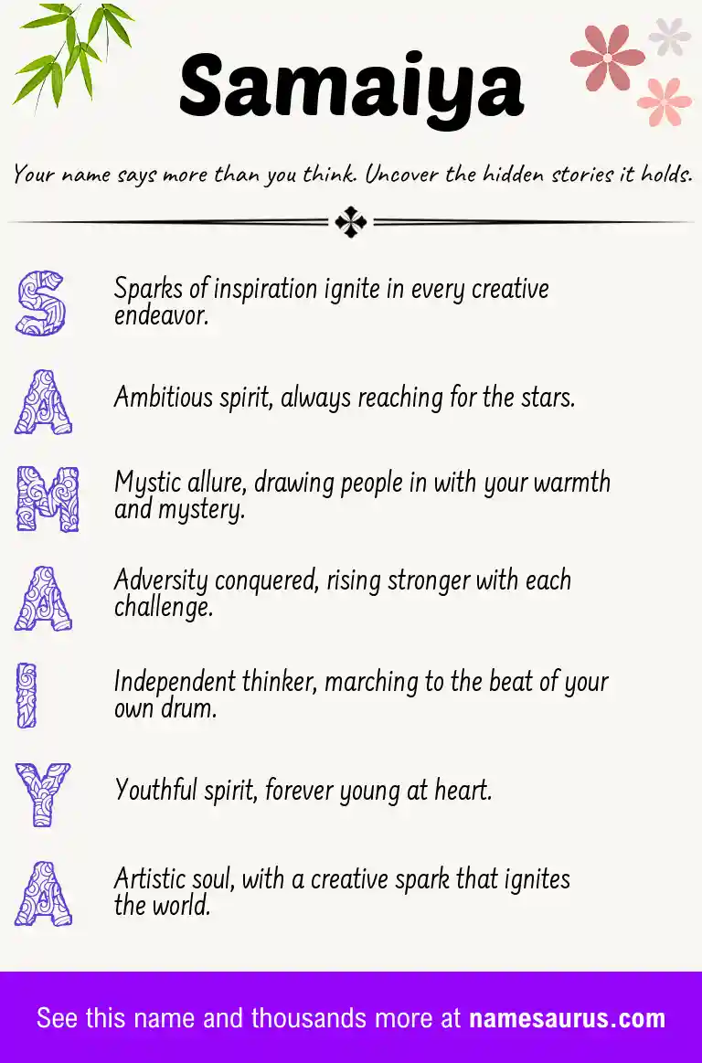 Acrostic poem about Samaiya.