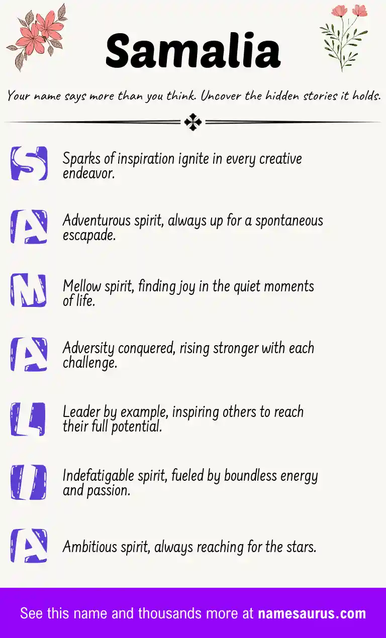 Acrostic poem about Samalia.