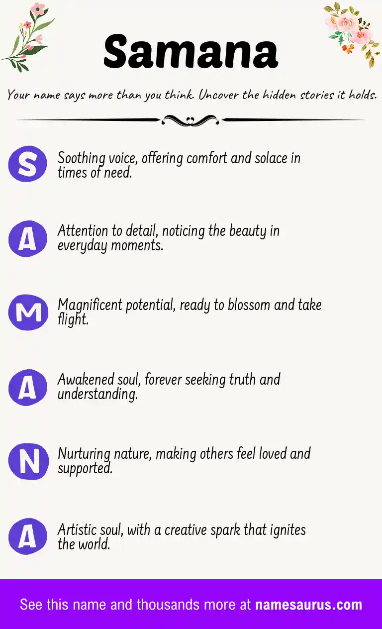 Acrostic poem about Samana.