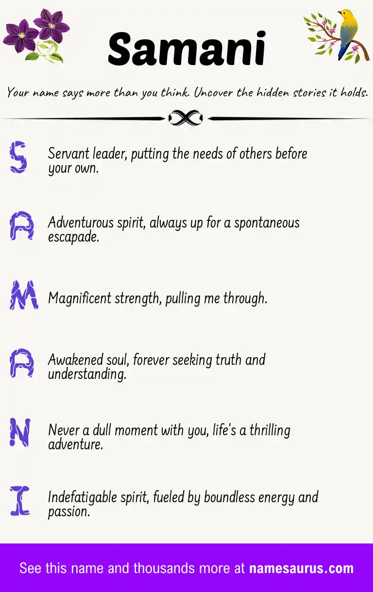 Acrostic poem about Samani.