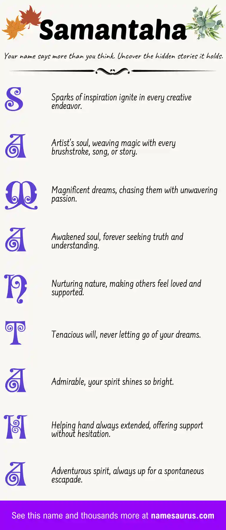 Acrostic poem about Samantaha.