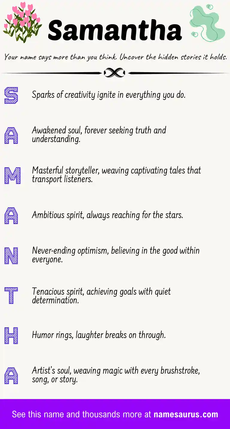 Acrostic poem about Samantha.
