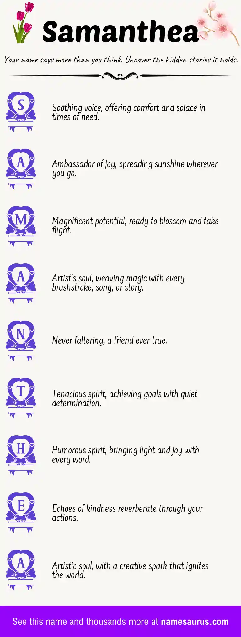 Acrostic poem about Samanthea.