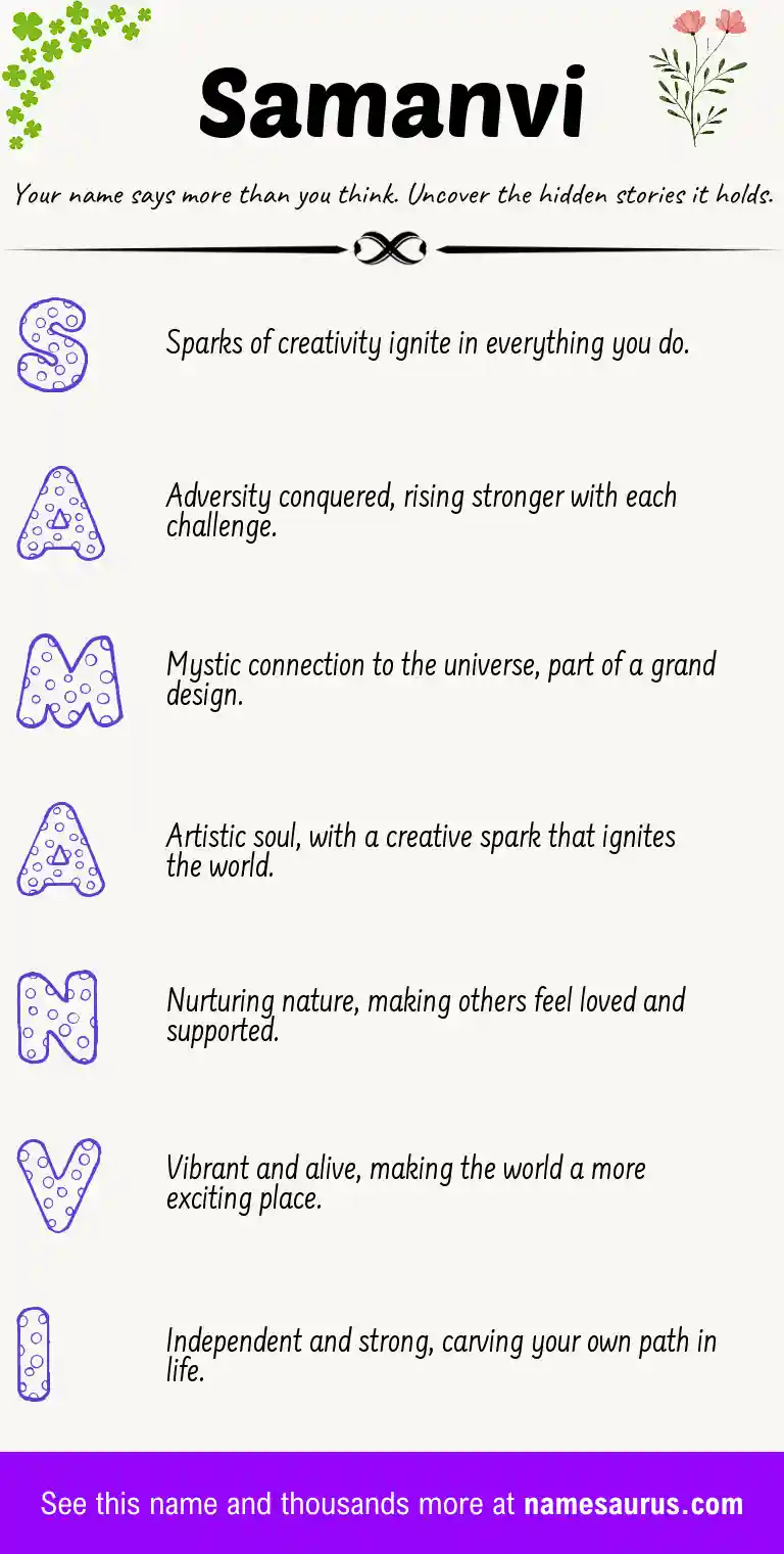 Acrostic poem about Samanvi.