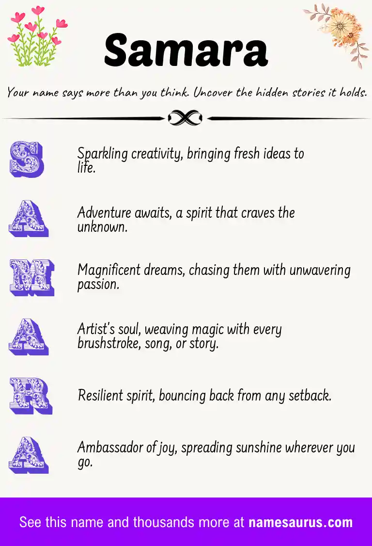 Acrostic poem about Samara.