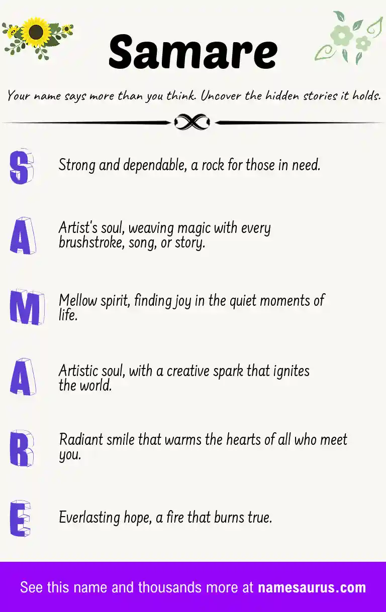 Acrostic poem about Samare.