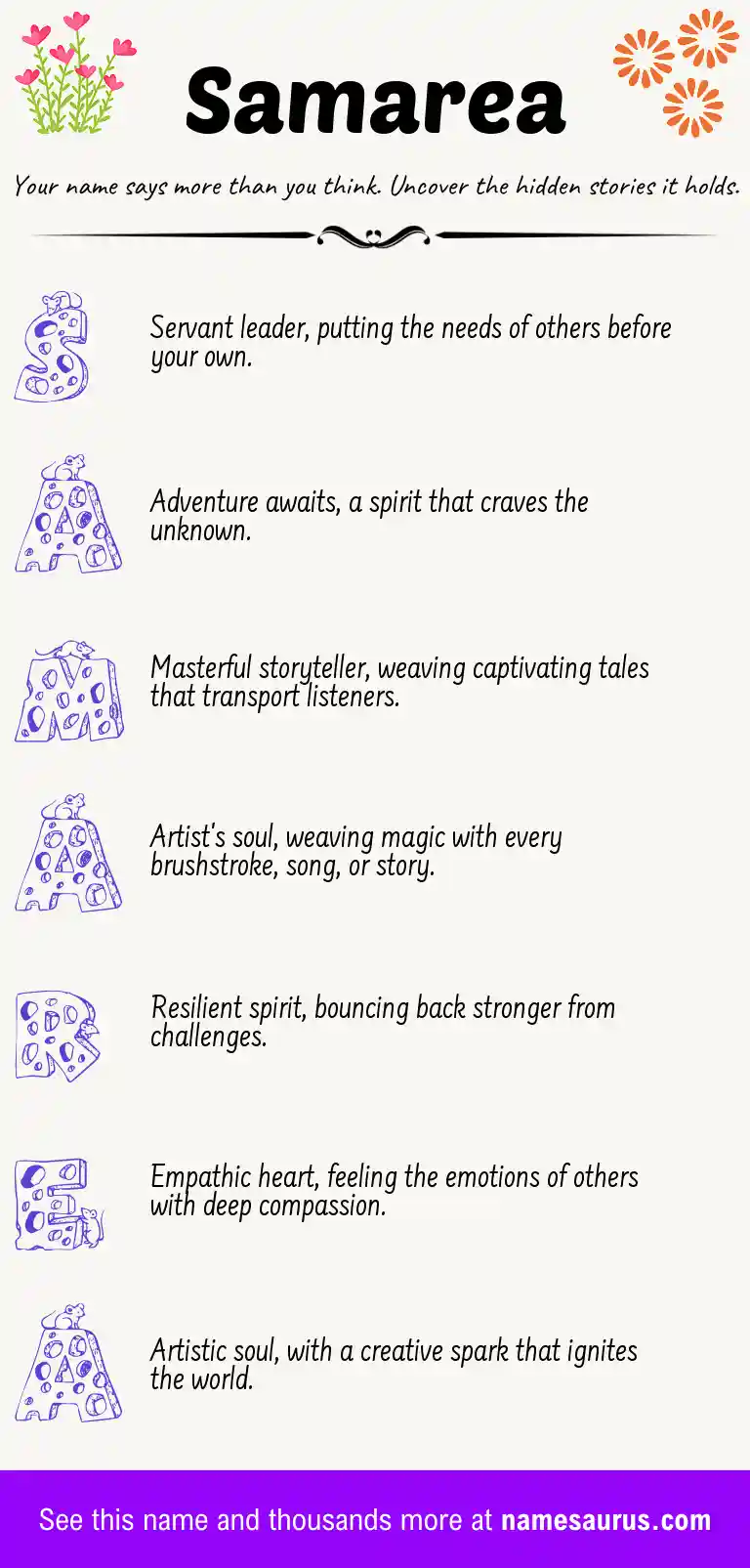 Acrostic poem about Samarea.