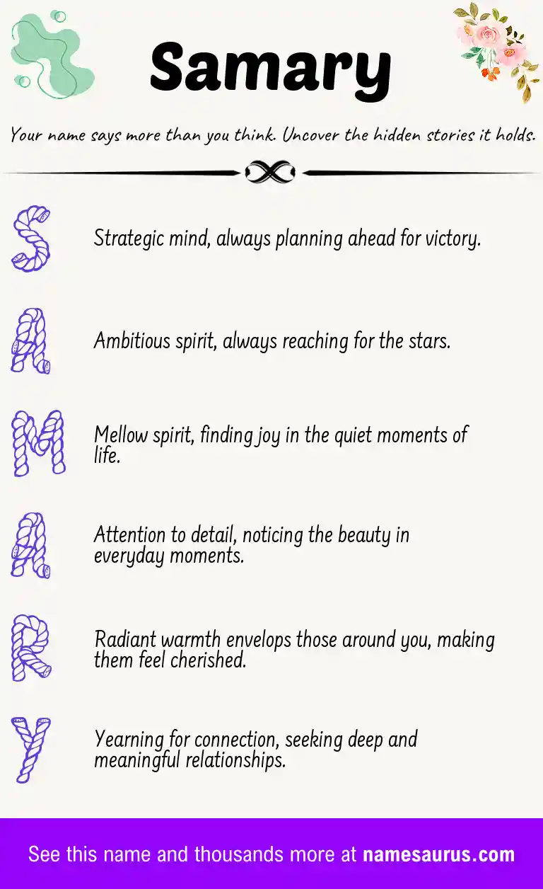 Acrostic poem about Samary.