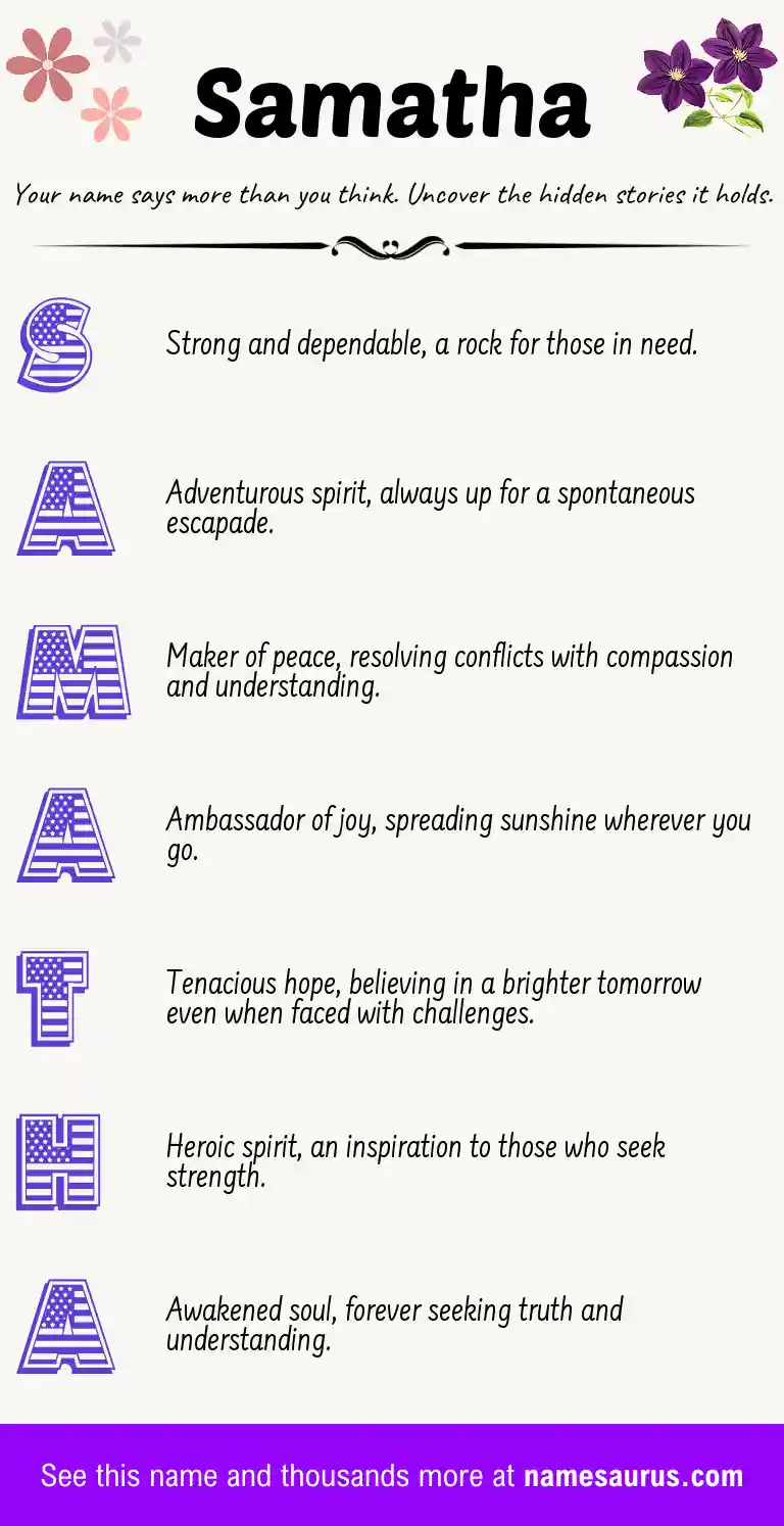 Acrostic poem about Samatha.