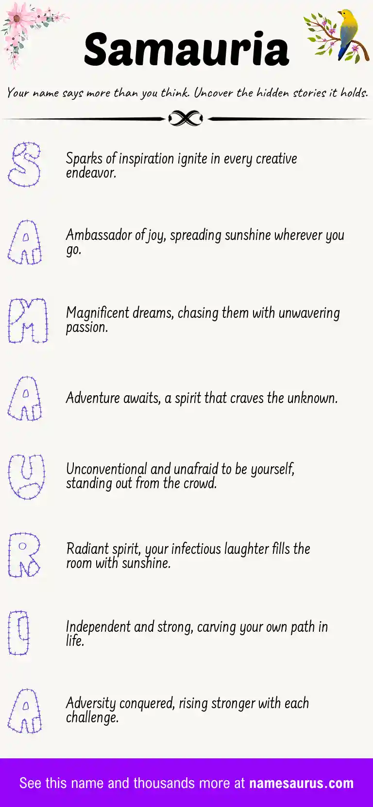 Acrostic poem about Samauria.