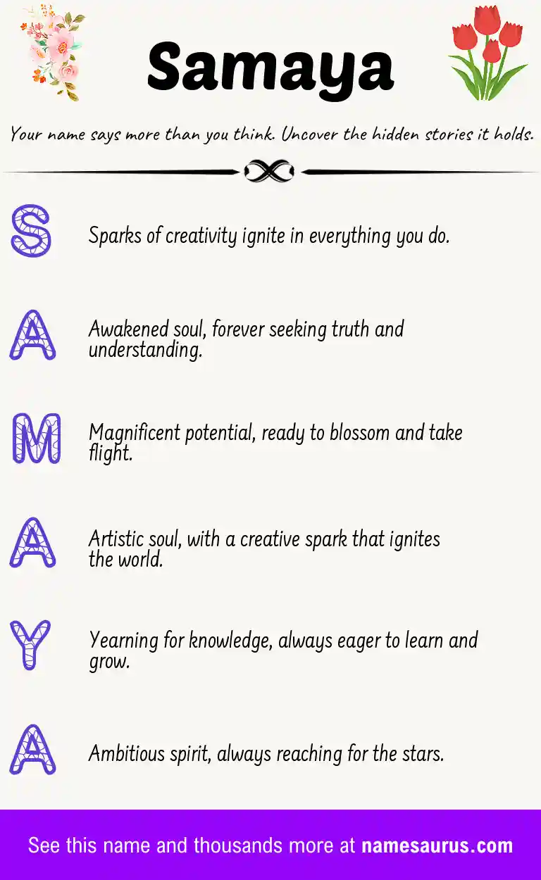 Acrostic poem about Samaya.