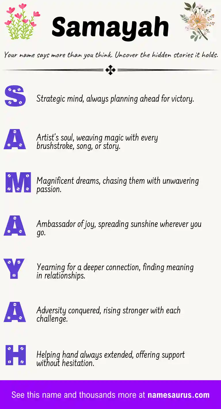 Acrostic poem about Samayah.