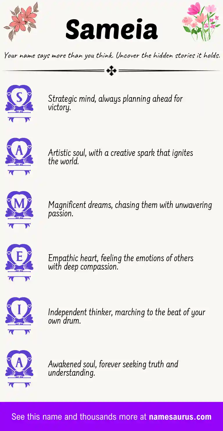 Acrostic poem about Sameia.