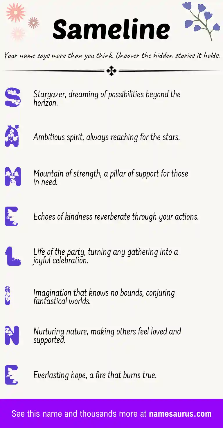 Acrostic poem about Sameline.