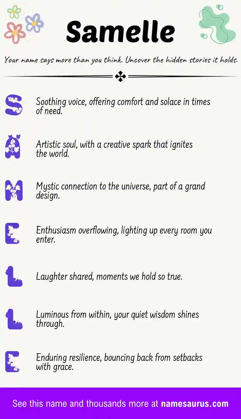 Acrostic poem about Samelle.