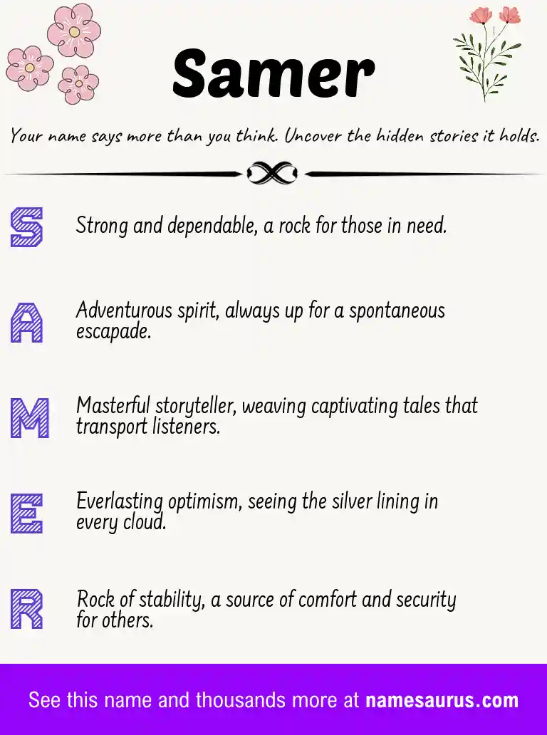Acrostic poem about Samer.